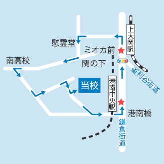 上大岡・港南中央循環コースの地図